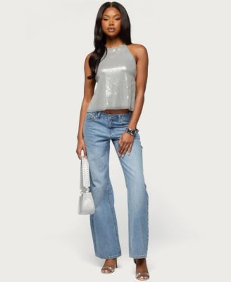 Women's Itara Sequin Backless Halter Top