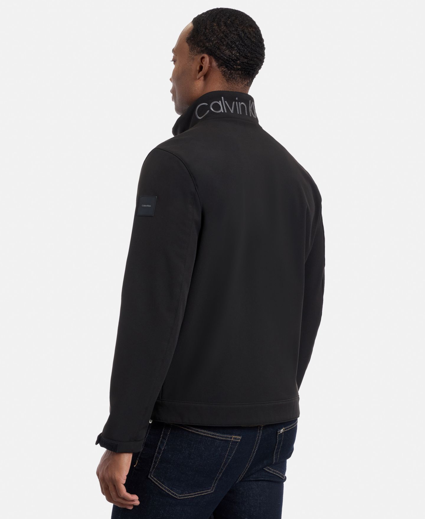 Мужская куртка Calvin Klein Water Resistant Softshell, цвет: Чёрный — фото 6
