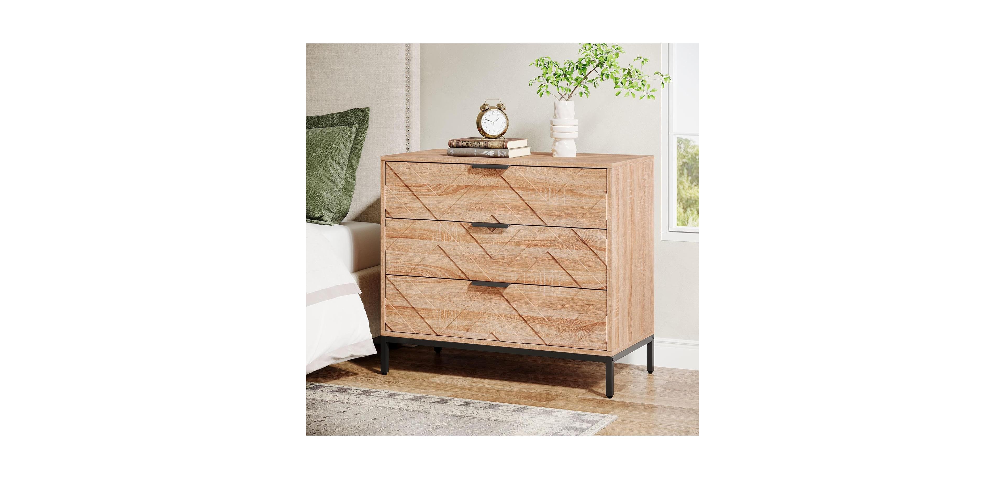 Tribesigns 31" Wide Night Stand with Metal Legs