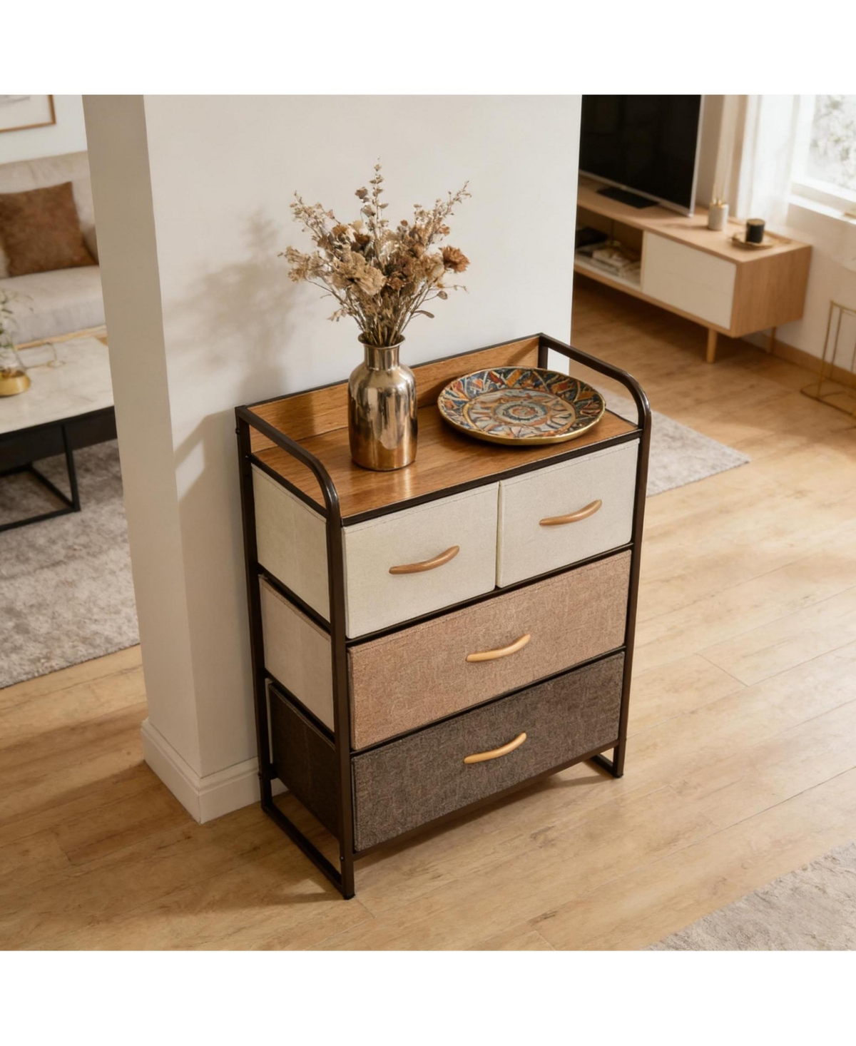 Rainsken -Drawer Dresser, Fabric Chest of Drawers