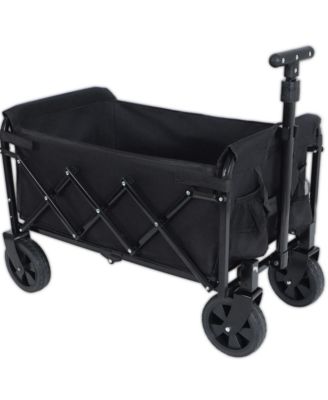 All-in-One Convertible Folding Wagon Cart - Expandable Dual-Layer Wagon with All Terrain Wheels, 225lbs Capacity for Camping, Grocery
