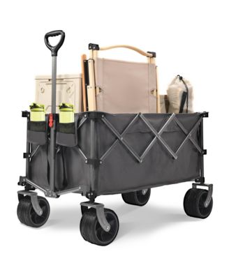 Convertible Folding Heavy Duty Wagon Cart - All-Terrain Wheels, Adjustable Handle, 450lbs Capacity for Camping, Garden and Outdoor Transport