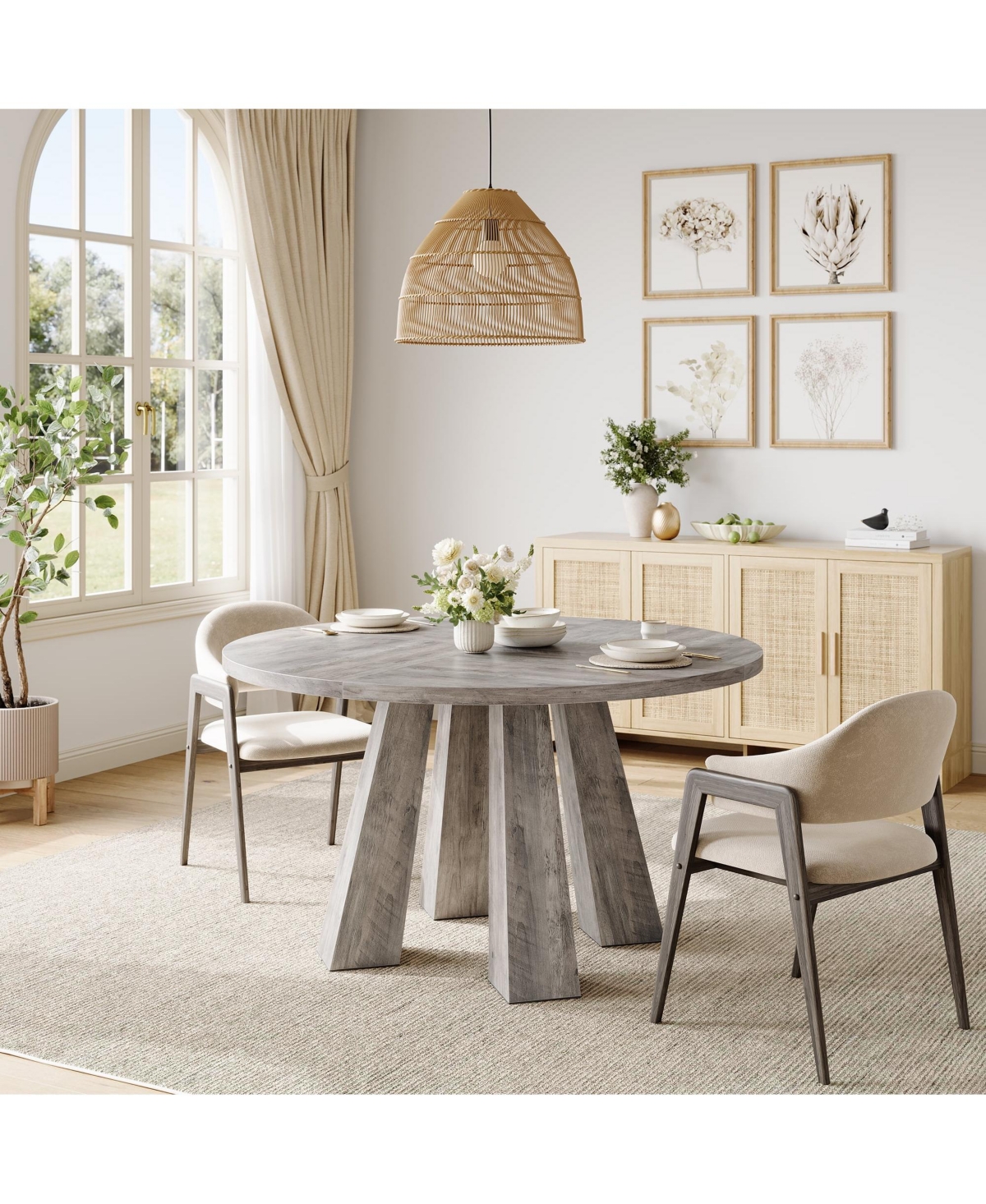 gaomon Round Dining Table for 4-6 People