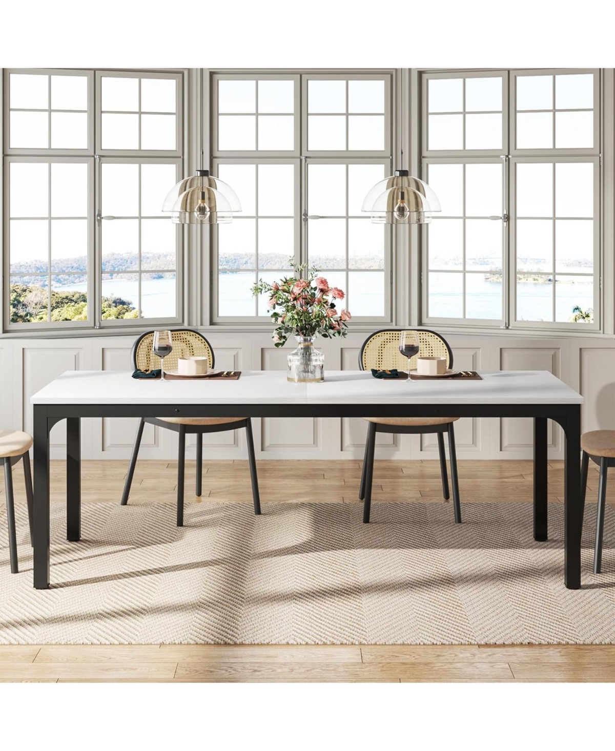 Tribesigns Dining Table for 6-8 People, 78-Inch Long Rectangular Dinner Table, 8 Seat