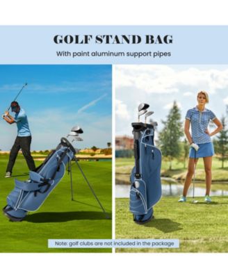 Golf Stand Cart Bag with 4-Way Divider, Organizer Pockets, Carry Strap
