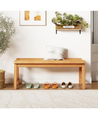 2 Person 800 Lb Capacity Contoured Slatted Patio Garden Dining Bench