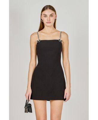 Women's Rhinestone Bow Mini Dress
