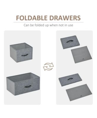 5-Drawer Dresser, Fabric Chest of Drawers, 4-Tier Storage Organizer with Foldable Drawers and Open Shelves for Bedroom and Living Room