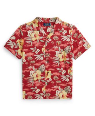 Boys' 8-20 Tropical Floral-Print Short-Sleeve Camp Shirt