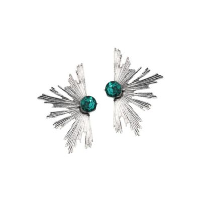 Metallic Flora Drop Earrings
