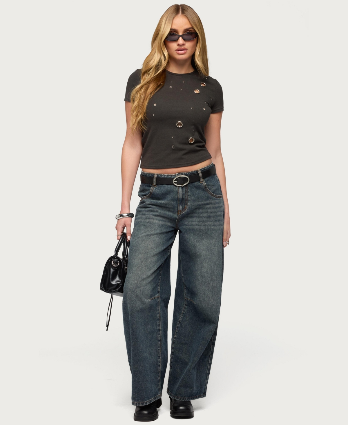 Edikted Women's Aitana Grommet Stud T Shirt