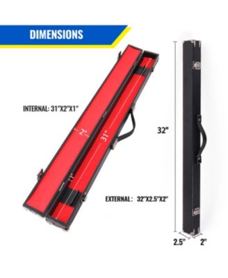 Billiard Pool Cue Stick Hard Box for 2-Piece Pool Cue Stick - Holds 1 Cue Butt and 1 Cue Shaft