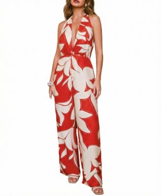 Women's Hibiscus Garden Floral Jumpsuit
