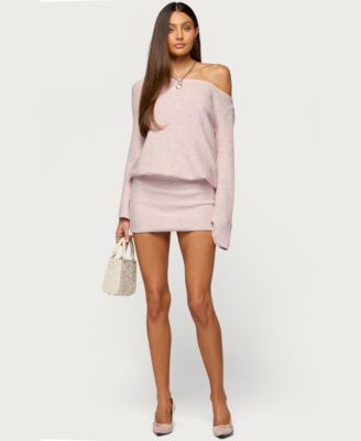Women's One Shoulder Sequin Knit Mini Dress
