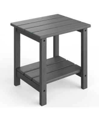 TrailBlaze in Adirondack Square Outdoor Side Table,2-Tier Storage Patio Side Table