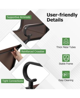 Patio Dining Chairs Set of 4 C-Spring Motion Patio Chairs w/ Metal Frame