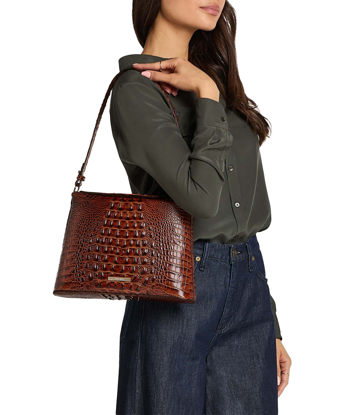 Женская сумка Brahmin Braelynn Melbourne Small Leather Shoulder, цвет: Jadeite — фото 5
