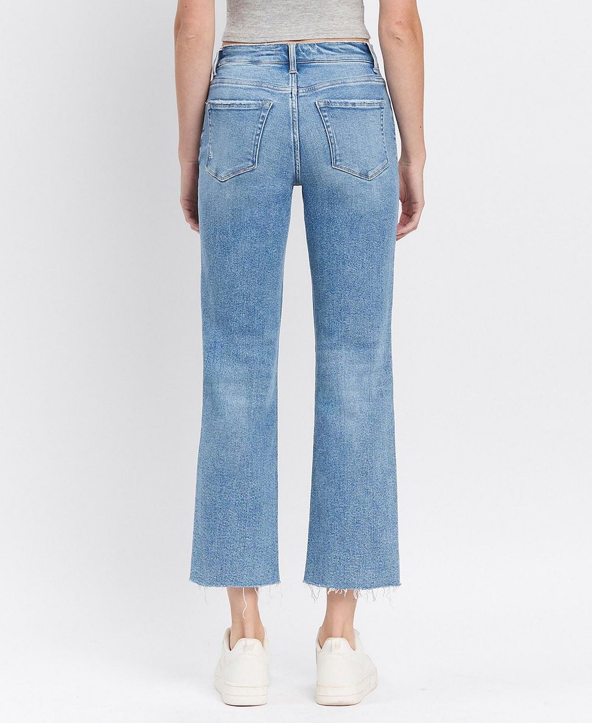 Flying Monkey Women's High Rise Distressed Ankle Straight Jeans view 5 — MAYCSS fashion products