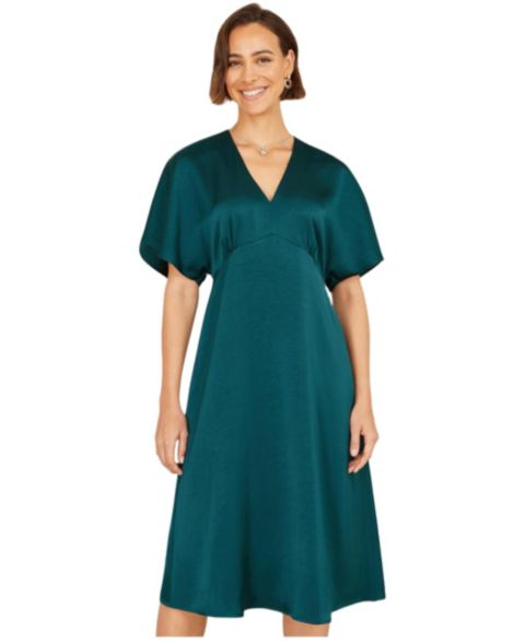 Женское платье Yumi Satin Midi Kimono, цвет: Зелёный