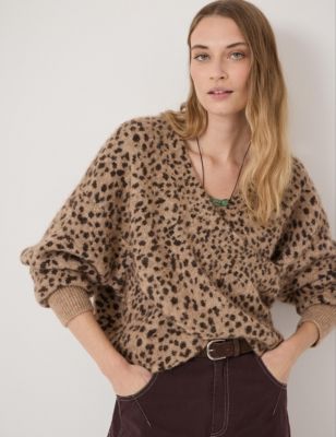 Women's Betty Wool Blend Patterned Wrap Jumper