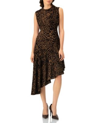 Women's Asymmetric Animal Print Dress
