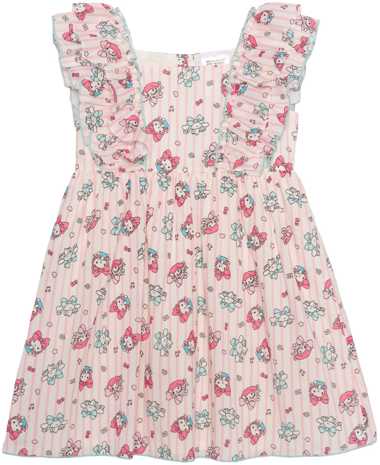 Платье Hello Kitty Sleeveless Square-Neck Dress для девочек, цвет: Слоновая кость / Розовый — фото 1
