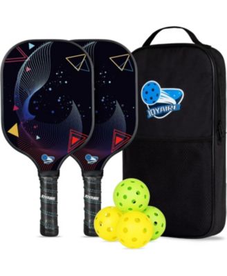 USAPA-Approved Pickleball Paddles Set of 2 with 4 Balls & Bag - 7.5oz Lightweight Carbon Fiber Honeycomb Core