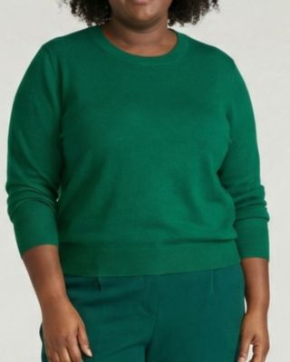 Women's Plus Size Fine Knit Crew Sweater