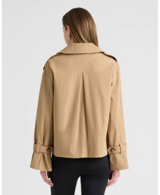 Women's Double Breasted Short Trench Coat