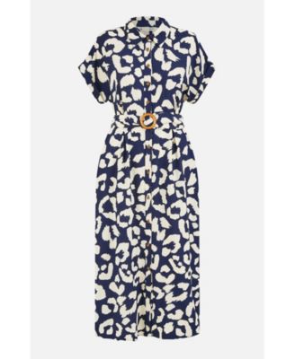 Women's Abstract Animal Print Relaxed Midi Dress