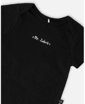 Baby Boys Evolutive Cotton Jersey "Mister Zebra" Onesie