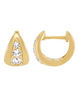 Created White Sapphire (1/2 ct. t.w.) Hoop Earrings in 14k Yellow Gold-Plated Sterling Silver