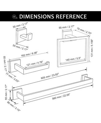 5 Pieces Bathroom Hardware Set, Towel Bar, Towel Holder, Toilet Paper Holder and Towel Hook, Stainless Steel Bath Accessories Kit
