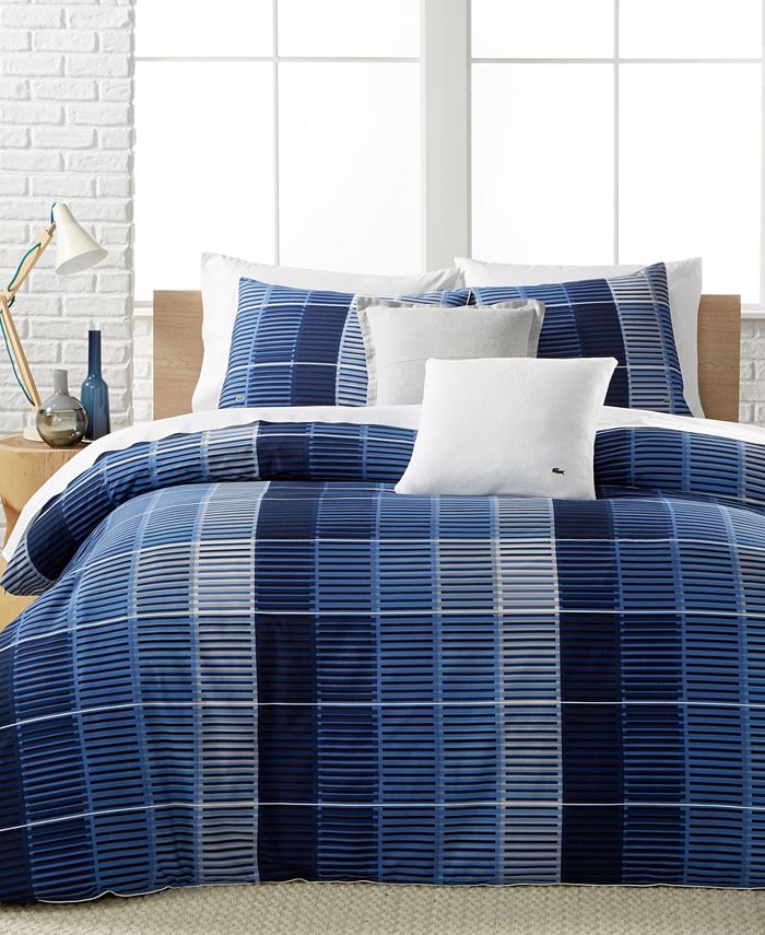 Lacoste Home Blue Albe Full/Queen Duvet Set, Created Macy's & Reviews - Designer Bedding - Bed & - Macy's
