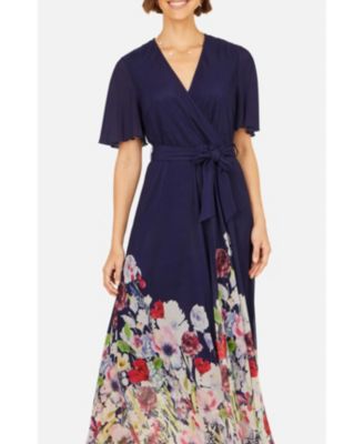 Women's Mesh Wrap Midi Dress