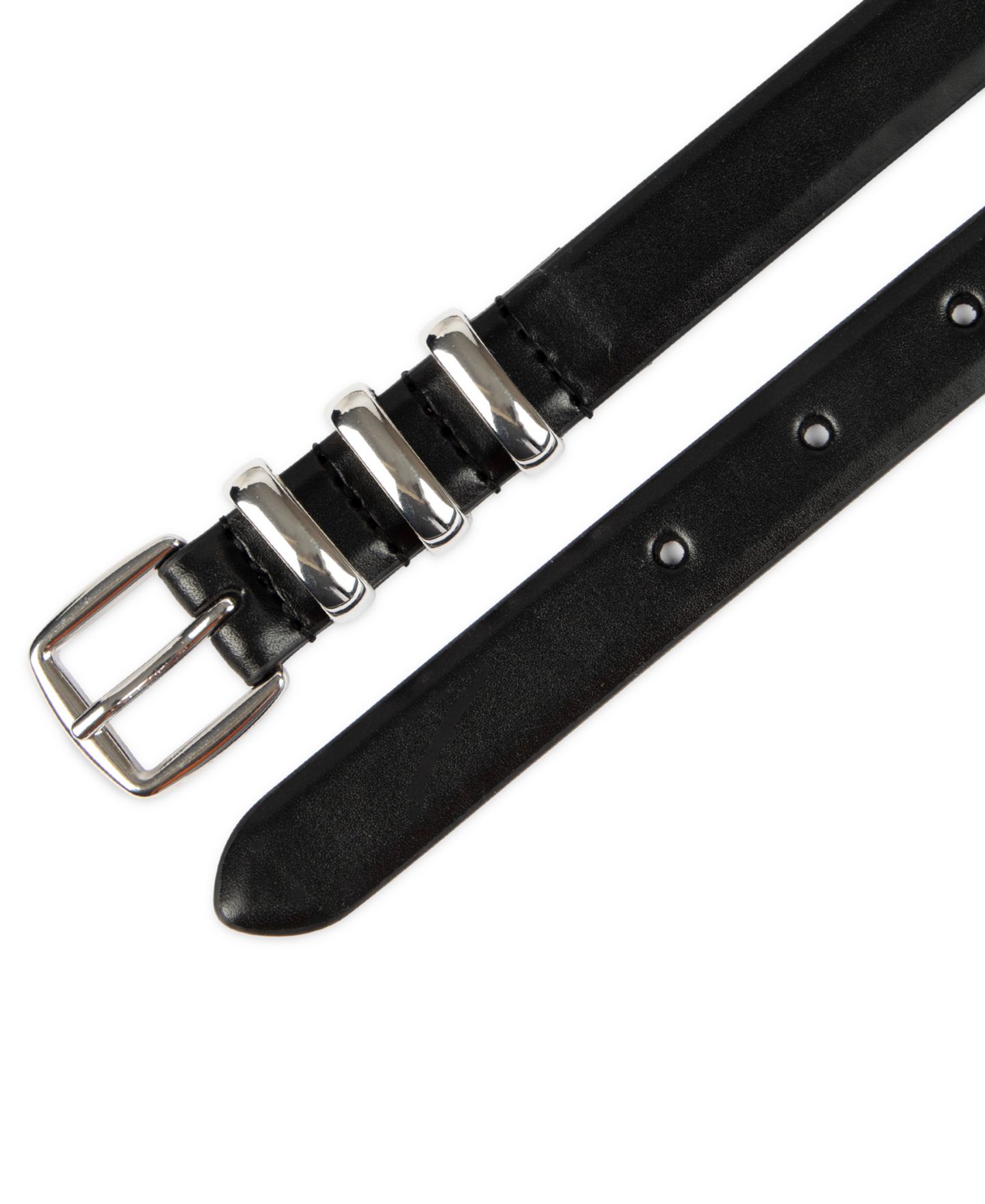 Женский ремень Cole Haan Skinny Triple Metal Keeper Dress Belt, цвет: Чёрный — фото 6