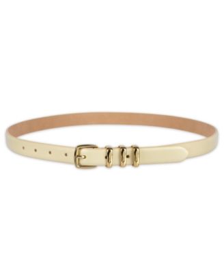 Women's Skinny Triple Metal Keeper Dress Belt