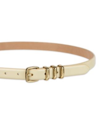 Women's Skinny Triple Metal Keeper Dress Belt