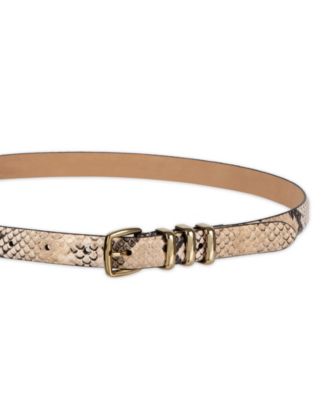 Women's Skinny Triple Metal Keeper Dress Belt