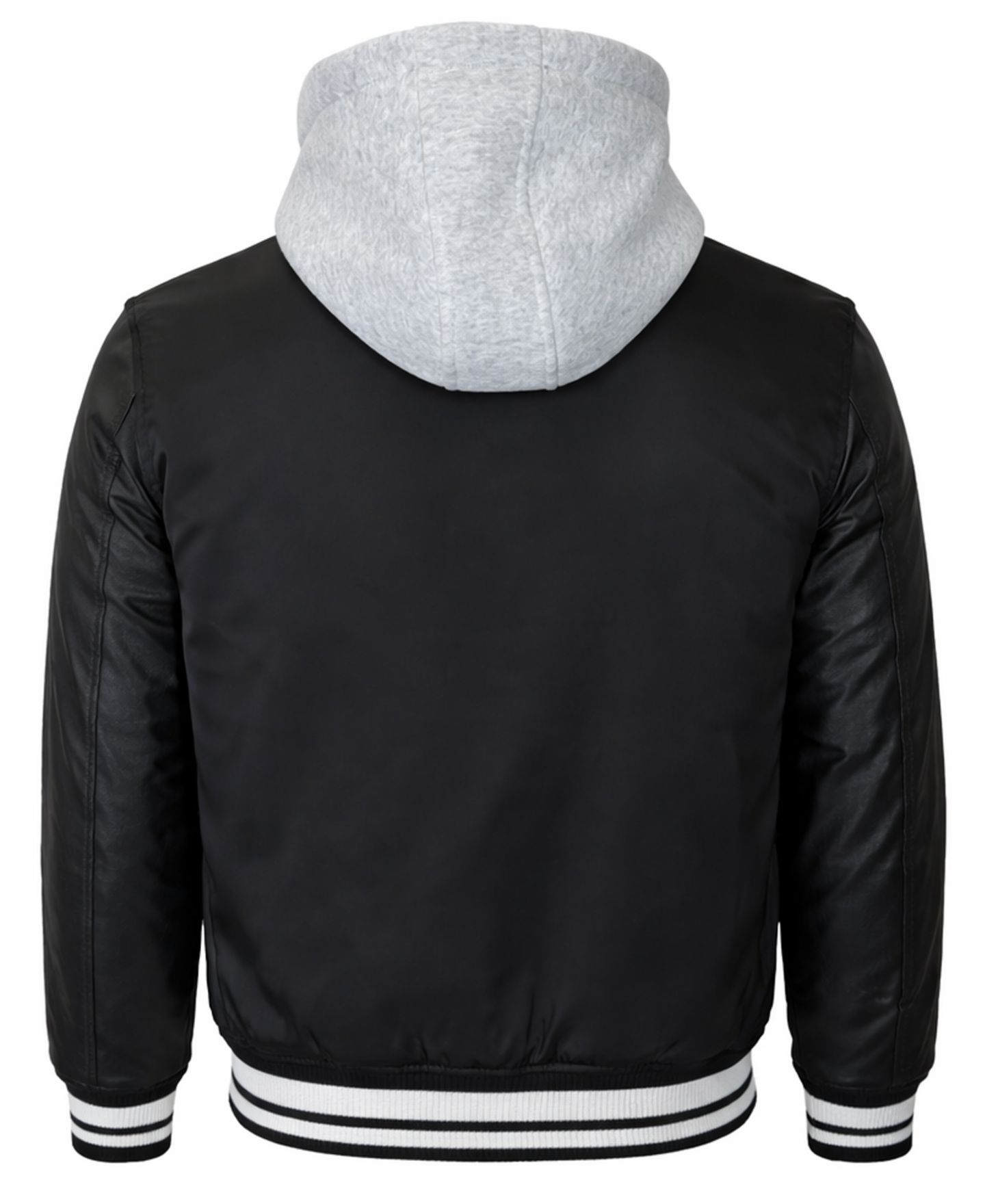 Мужская куртка Q-Active Ribbed Collar Hooded Varsity, цвет: Чёрный — фото 2