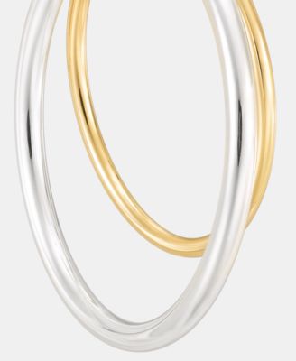 Two-Tone Split Hoop Earrings