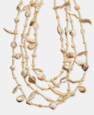 Mother-of-Pearl Shell 25-1/4" Layered Strand Necklace