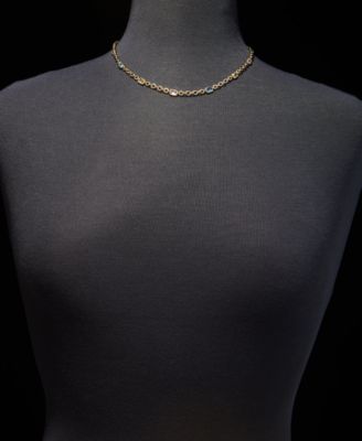 Gold-Tone Station Stone Collar Necklace 