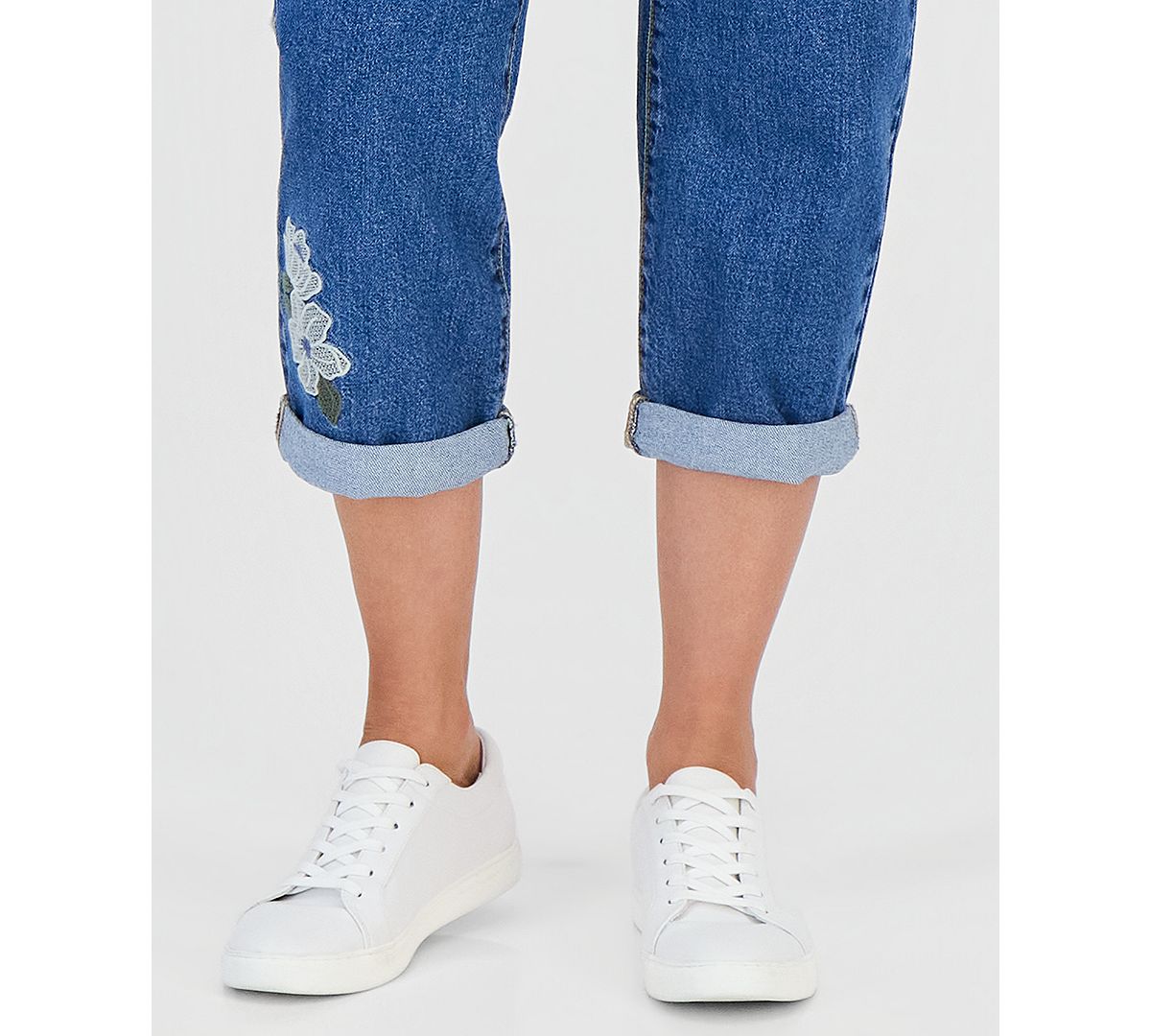 Style & Co Women's Embroidered Mid Rise Relaxed Straight-Leg Jeans, Macy's Exclusive view 5 — MAYCSS fashion products