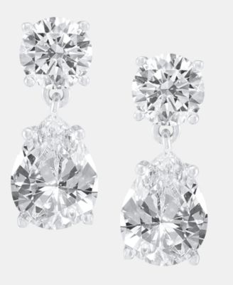 Lauren Ralph Lauren Cubic Zirconia Drop Earrings - Silver