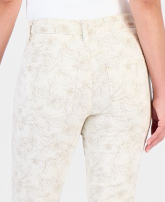 Petite Printed High-Rise Cropped Jeans