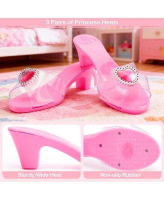 Princess Dress-Up Gift Set with Wearable Tiara, Necklace & Earrings for Girls Birthday & Parties