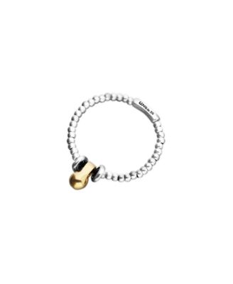 Sterling Silver Alloy Bracelet with Small Shaped Balls and 18k Gold Big Shaped Ball