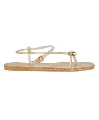 Women's Shells Jelly Ornamented Strappy Flat Sandals
