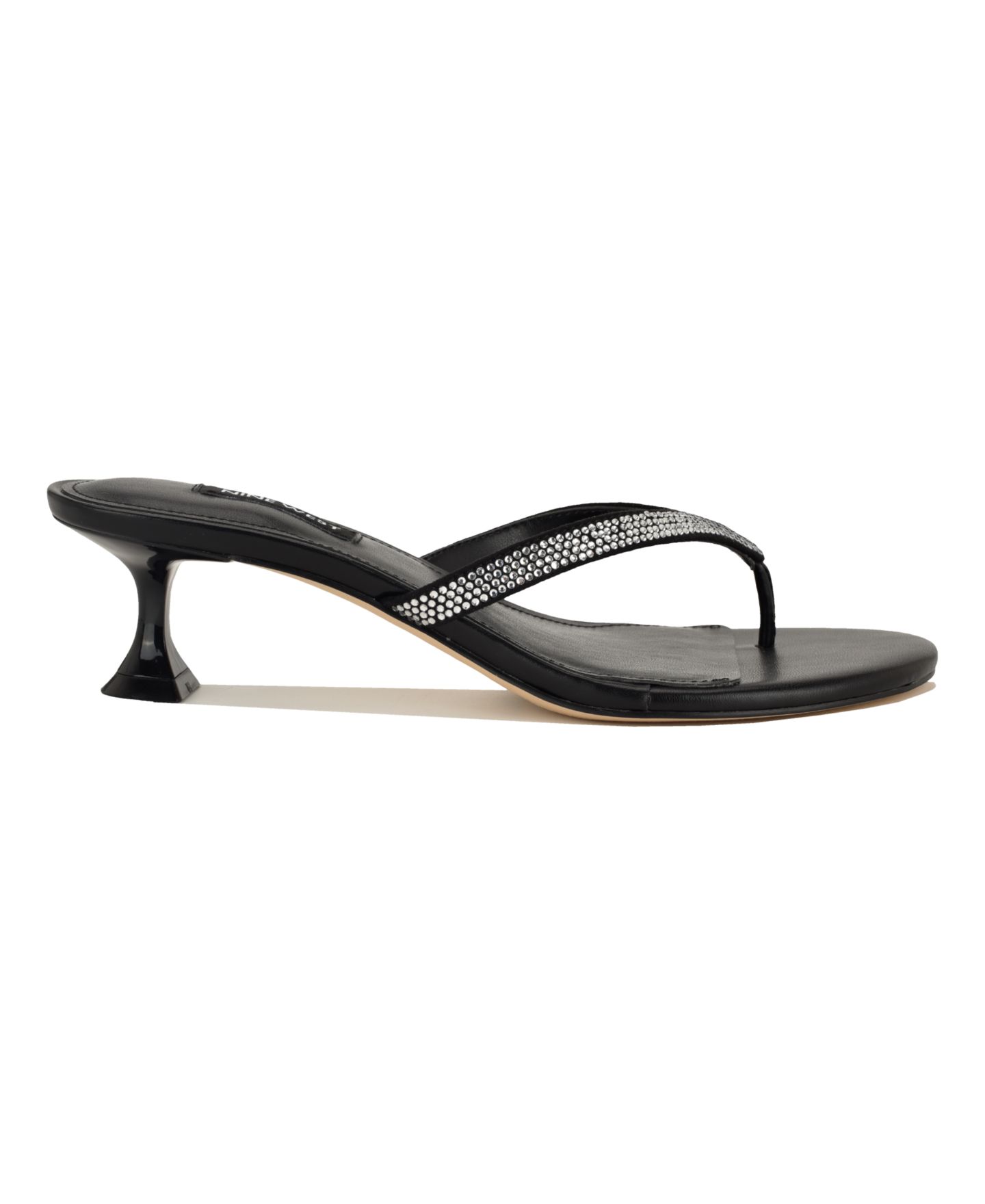 Женские сандалии Nine West Cruise Thong Kitten Heel Dress Sandals, цвет: Чёрный — фото 2